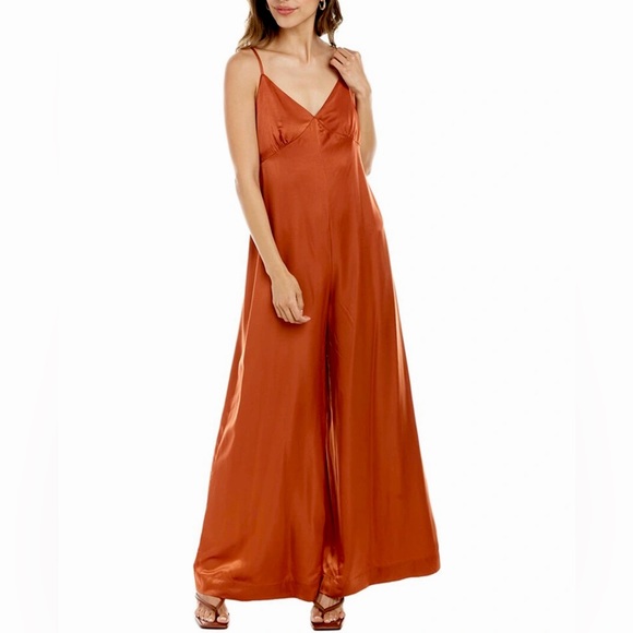 Satin Copper Jumpsuit | WeWoreWhat - Picture 2 of 3